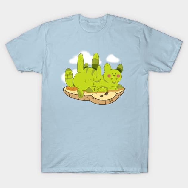 Cactus Cat T-Shirt by AmyNewBlue